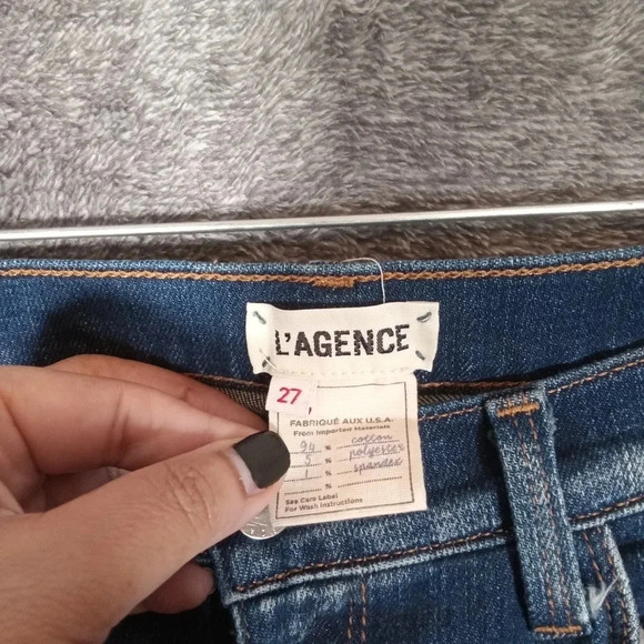 L'agence sada High rise cropped slim jeans in York destruct women's 27 - Picture 4 of 9